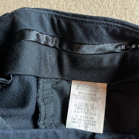 THEORY Women’s Black Trousers Max 2 Bi Stretch - Size 2 - Picture 7 of 13